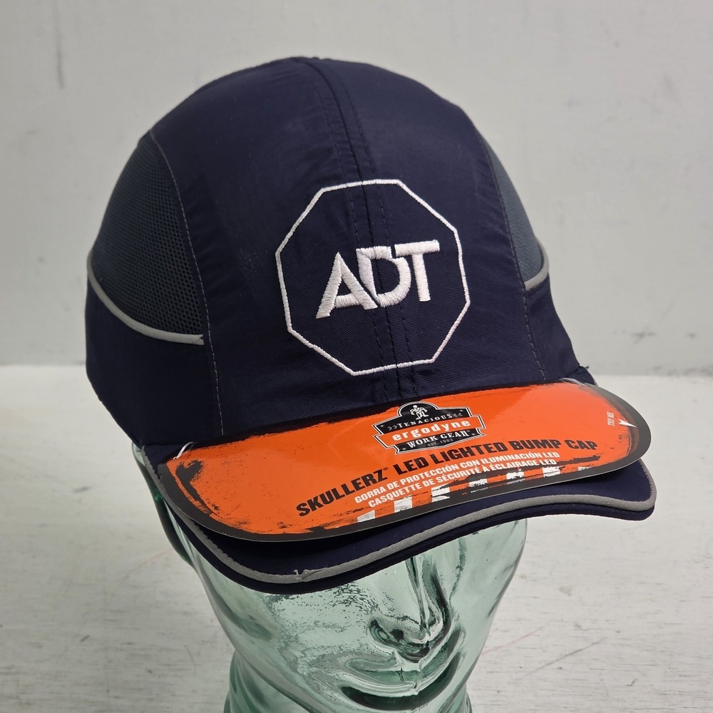 Ergodyne Skullerz LED Lighted Bump Cap ADT Security Navy Hard Hat NWT Flaw Read